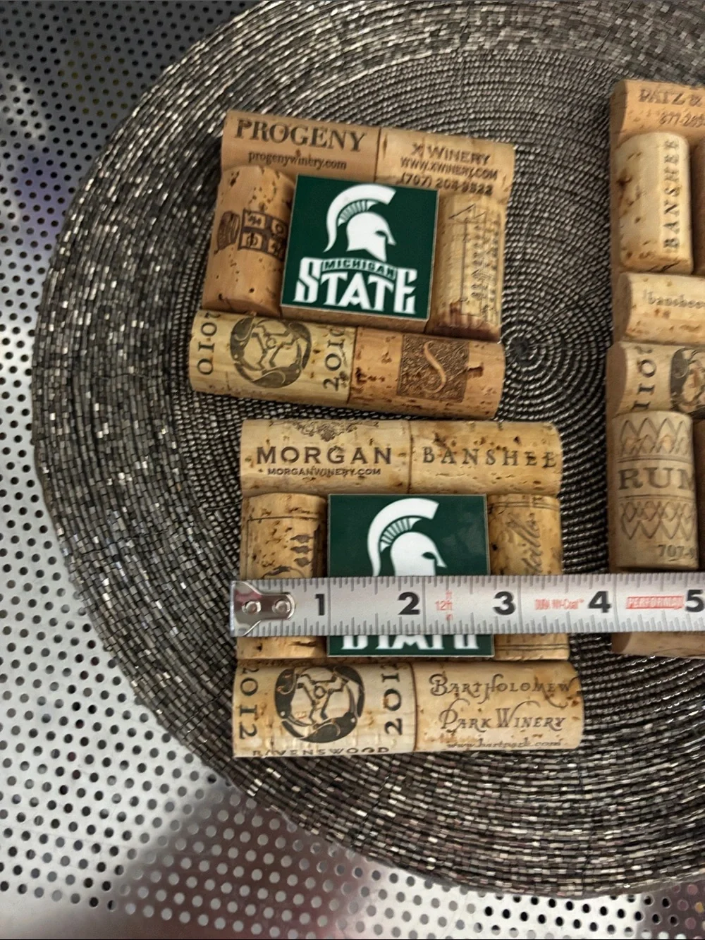 Michigan State Green Cork Coaster - Wine Cork Coasters